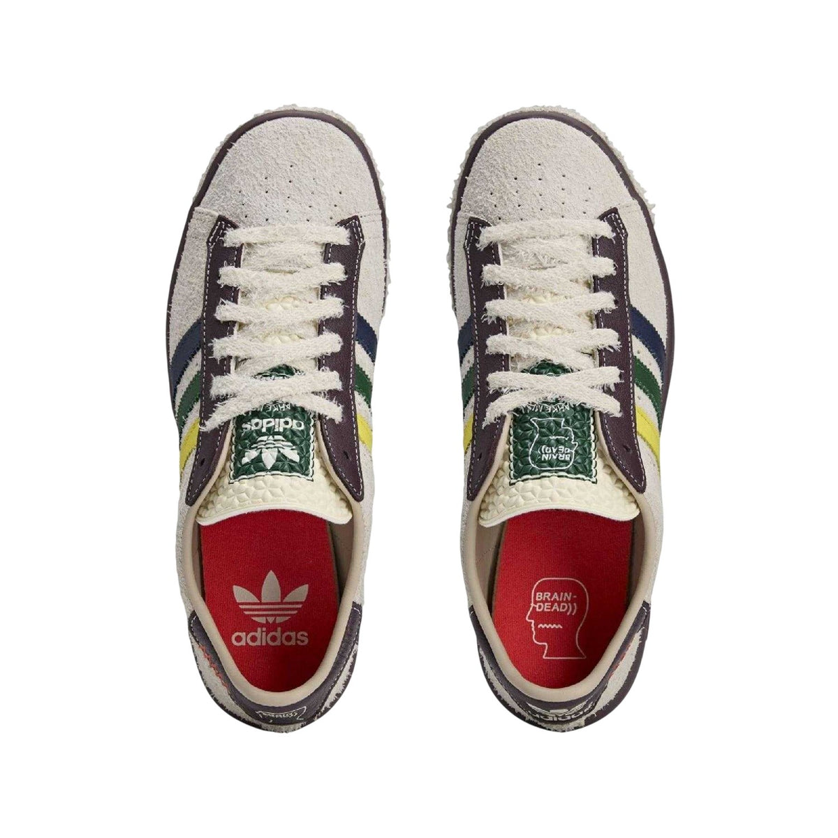 White - Side - Adidas Mens Brain Dead Suede Trainers