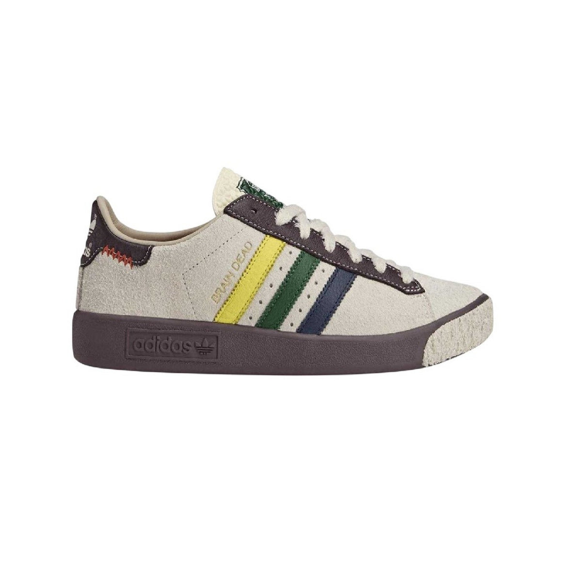 White - Front - Adidas Mens Brain Dead Suede Trainers