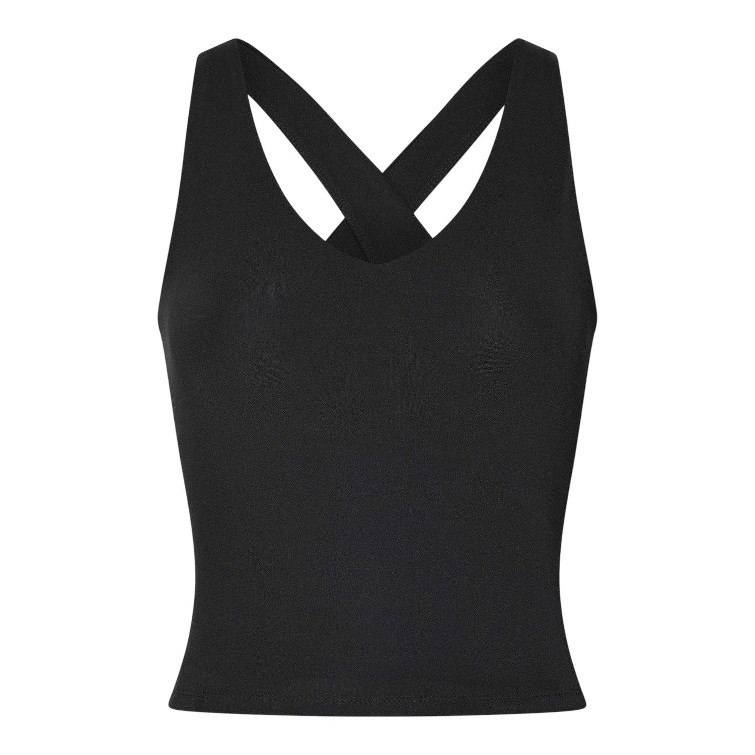 Black - Front - Girlfriend Collective Womens-Ladies V Neck Slim Tank Top