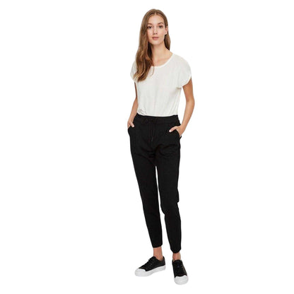 Black - Side - Vero Moda Womens-Ladies Eva Mid Rise Jogging Bottoms