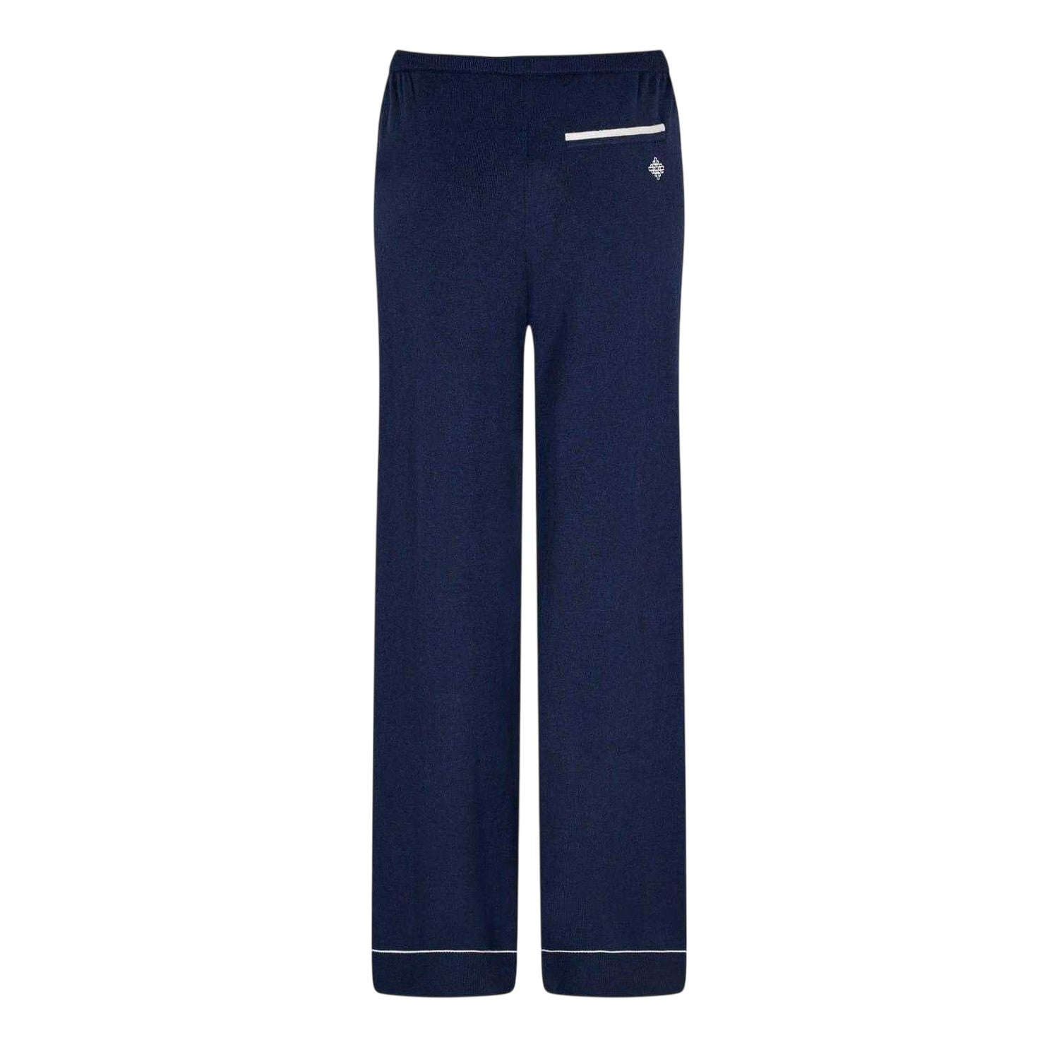 Navy - Back - Couture Womens-Ladies Knitted Trousers