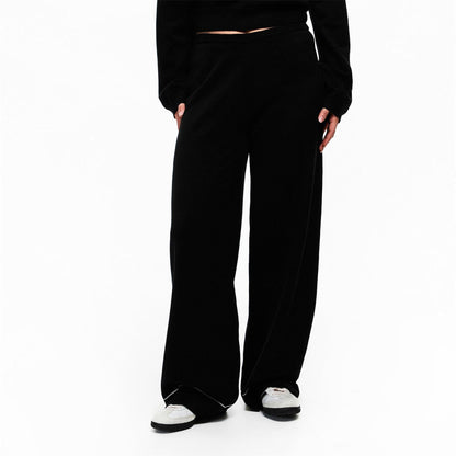 Black - Side - Couture Womens-Ladies Knitted Trousers