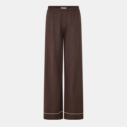 Brown - Front - Couture Womens-Ladies Knitted Trousers