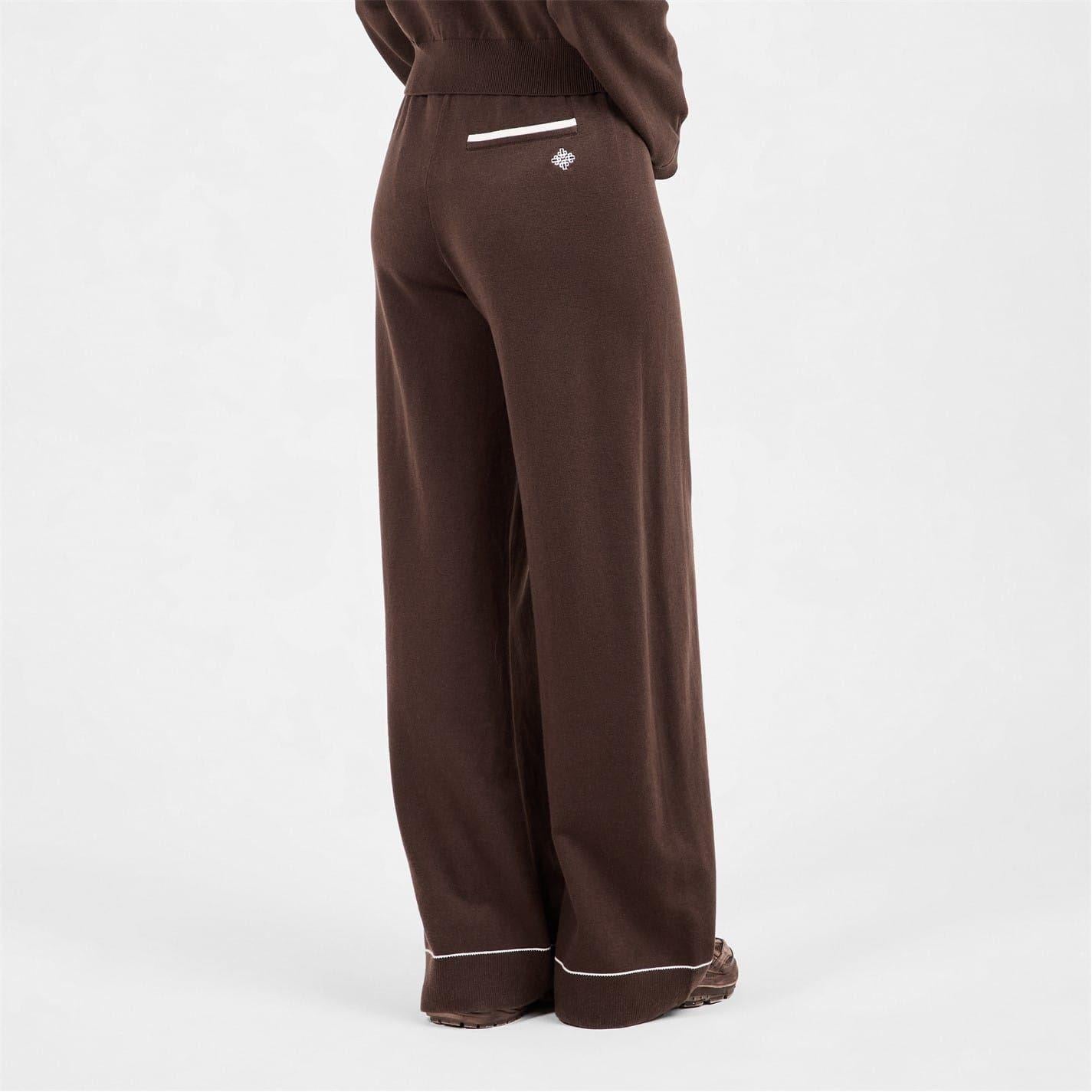 Brown - Lifestyle - Couture Womens-Ladies Knitted Trousers