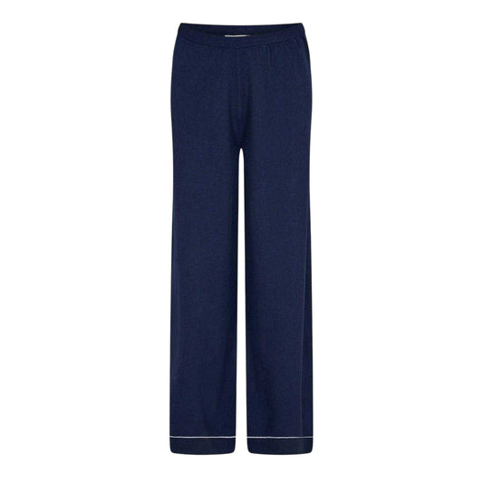 Navy - Front - Couture Womens-Ladies Knitted Trousers