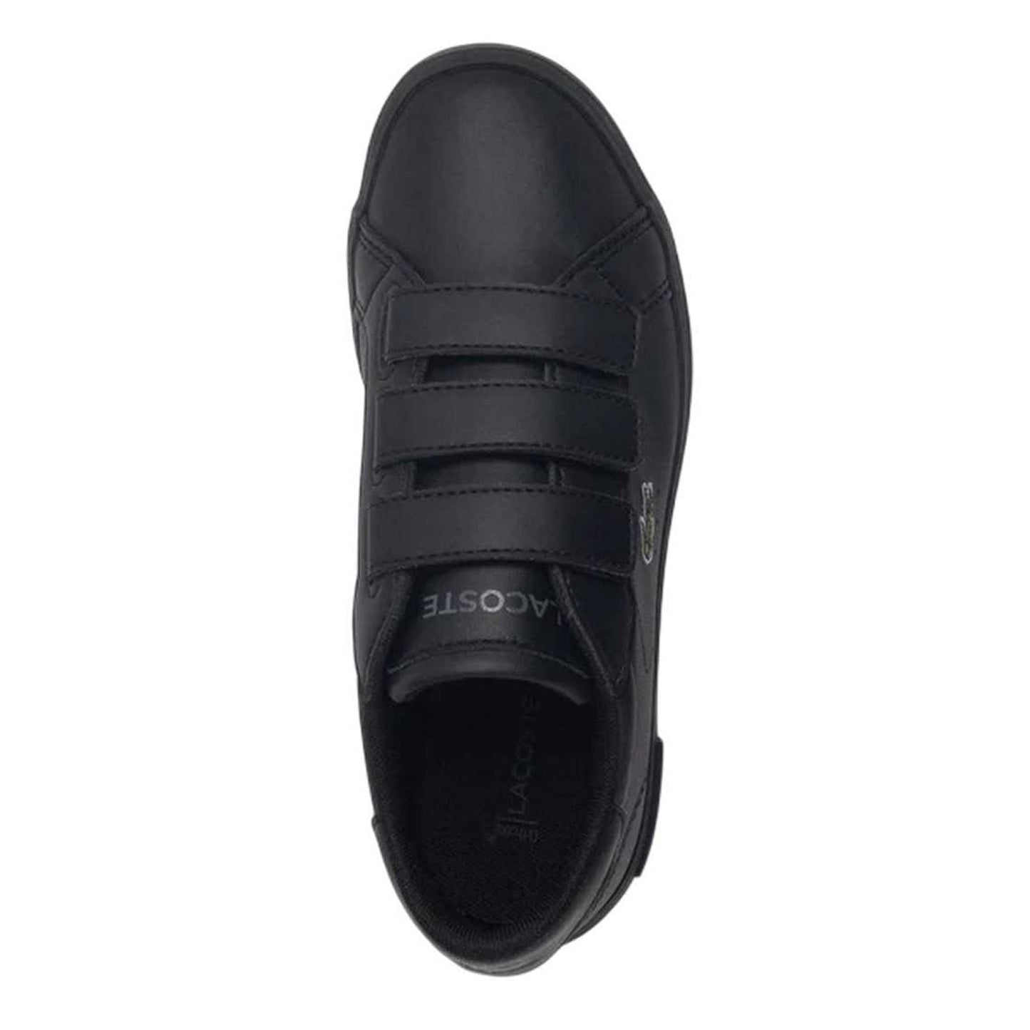 Black - Back - Lacoste Childrens-Kids Powercourt Leather Trainers