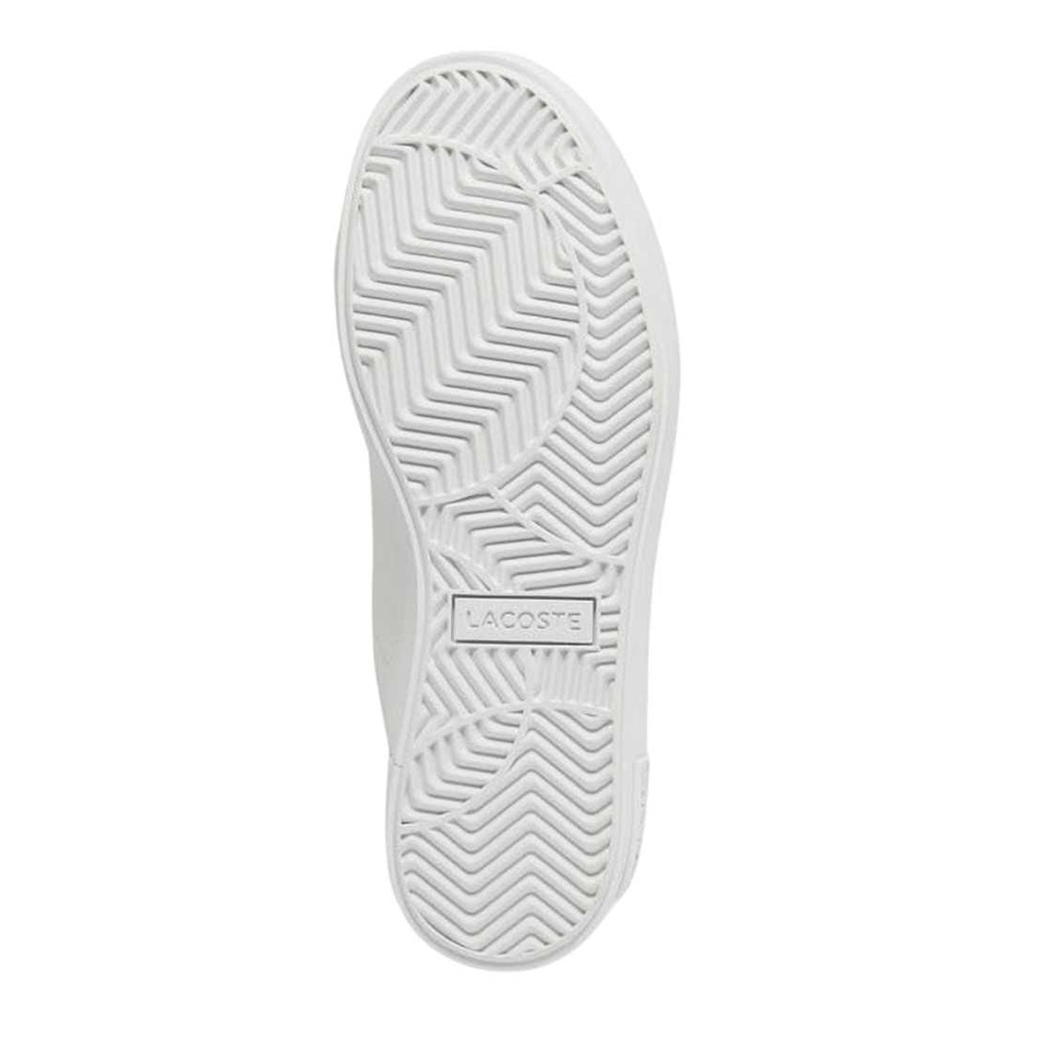 White-Black - Pack Shot - Lacoste Childrens-Kids Powercourt Leather Trainers