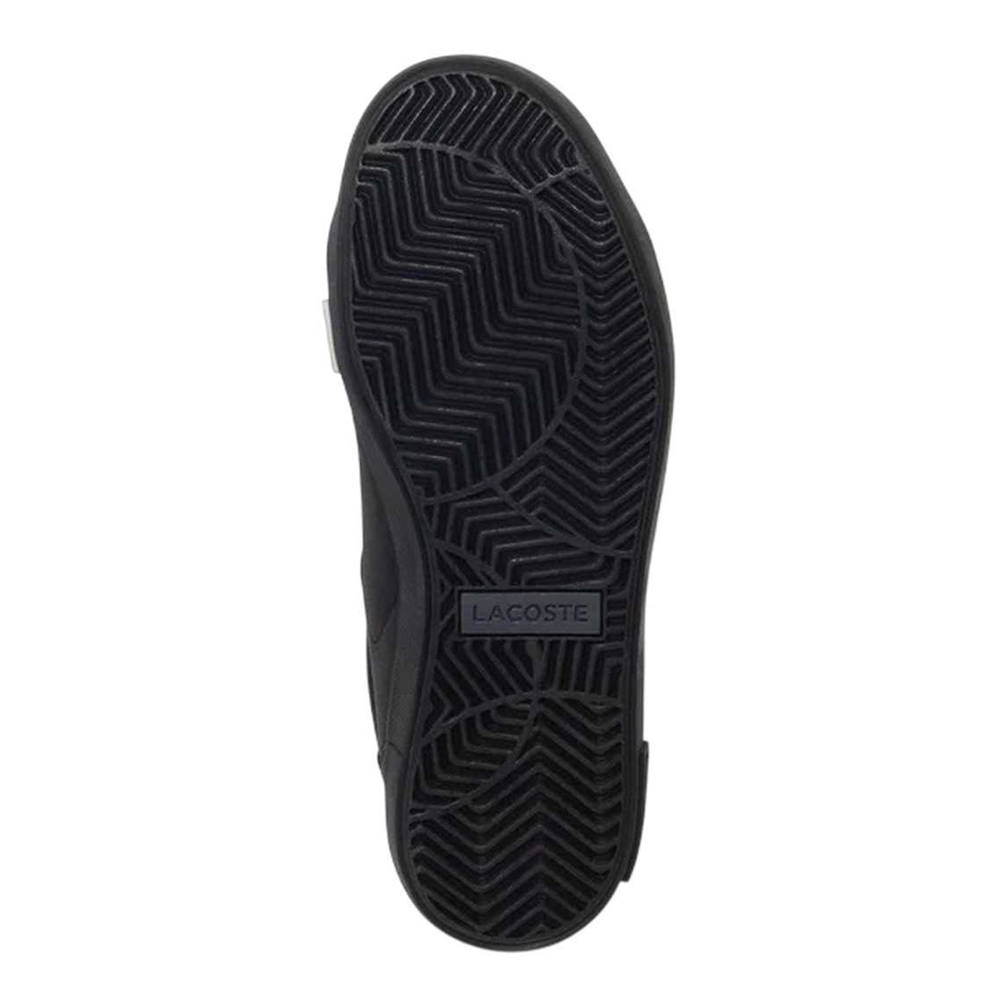 Black - Side - Lacoste Childrens-Kids Powercourt Leather Trainers