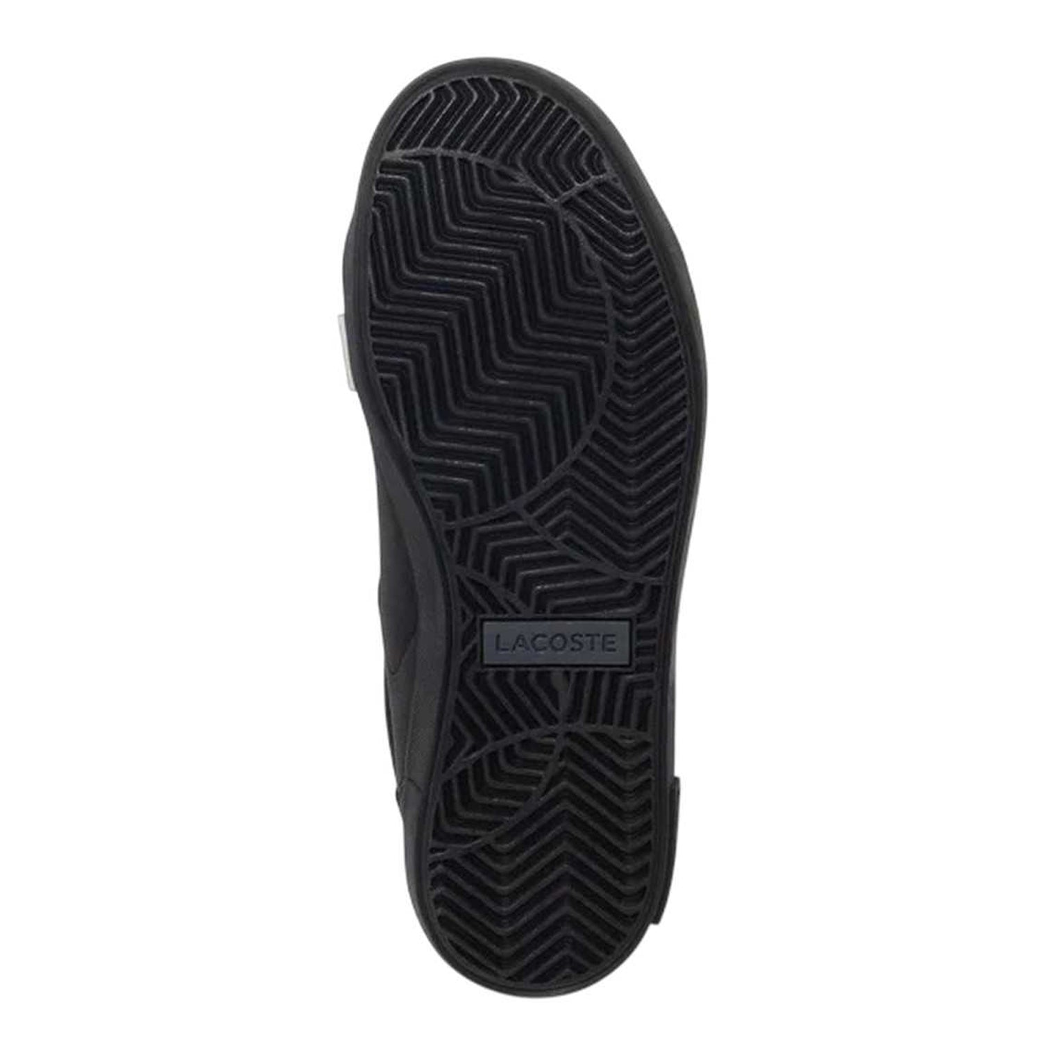 Black - Side - Lacoste Childrens-Kids Powercourt Leather Trainers