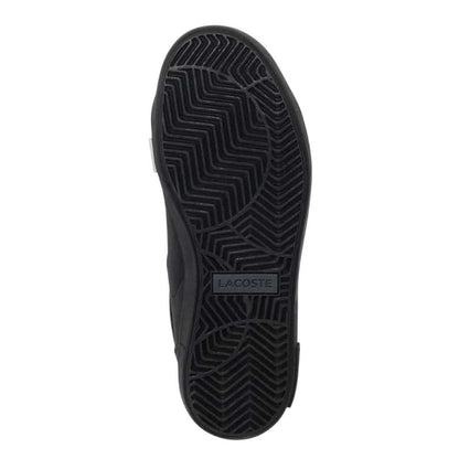 Black - Side - Lacoste Childrens-Kids Powercourt Leather Trainers