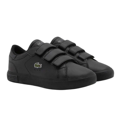 Black - Lifestyle - Lacoste Childrens-Kids Powercourt Leather Trainers