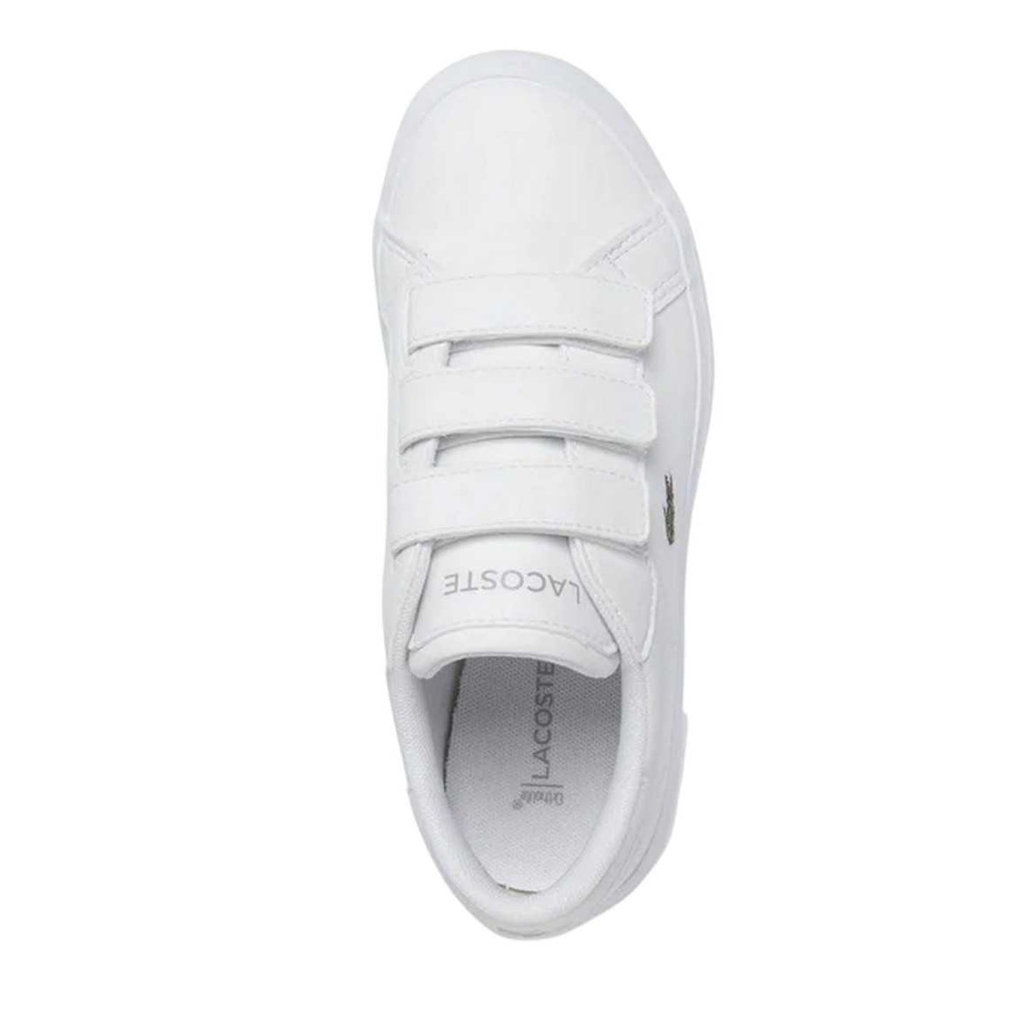 White-Black - Side - Lacoste Childrens-Kids Powercourt Leather Trainers