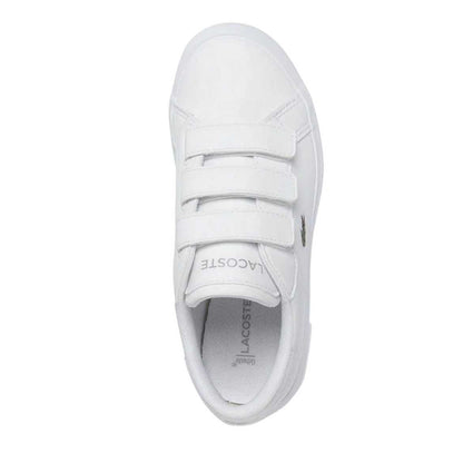 White - Back - Lacoste Childrens-Kids Powercourt Leather Trainers