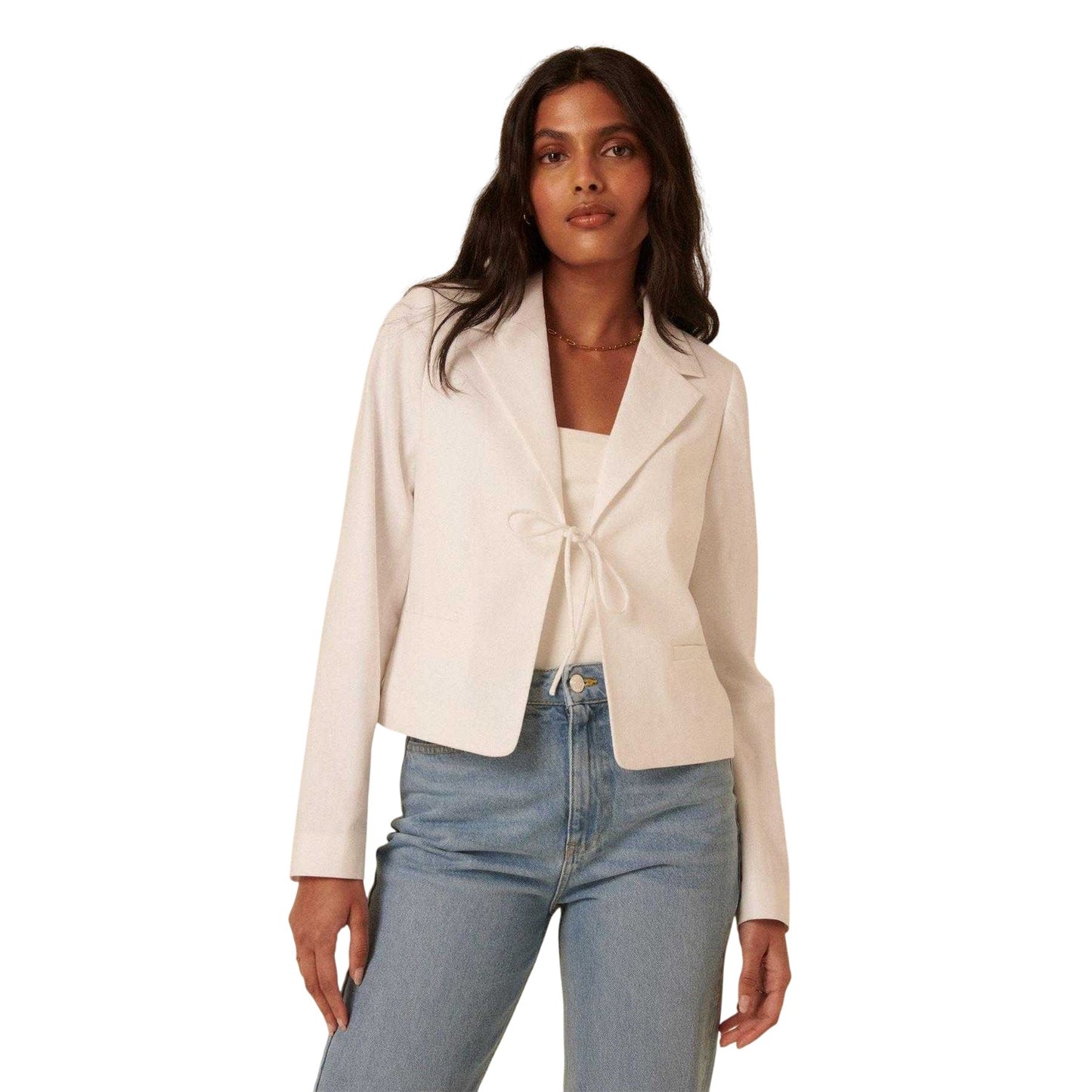 White - Front - Nobody´s Child Womens-Ladies Luca Tie Jacket