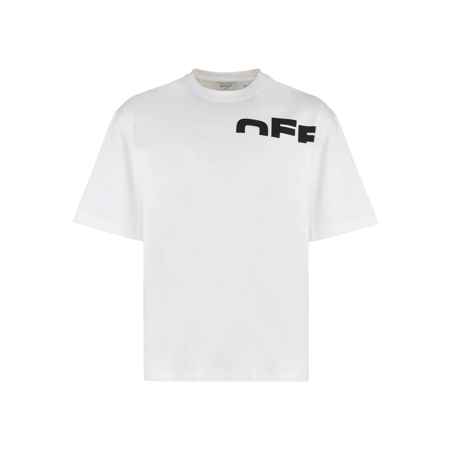 White-Black - Front - Off White Mens Shred Skater T-Shirt