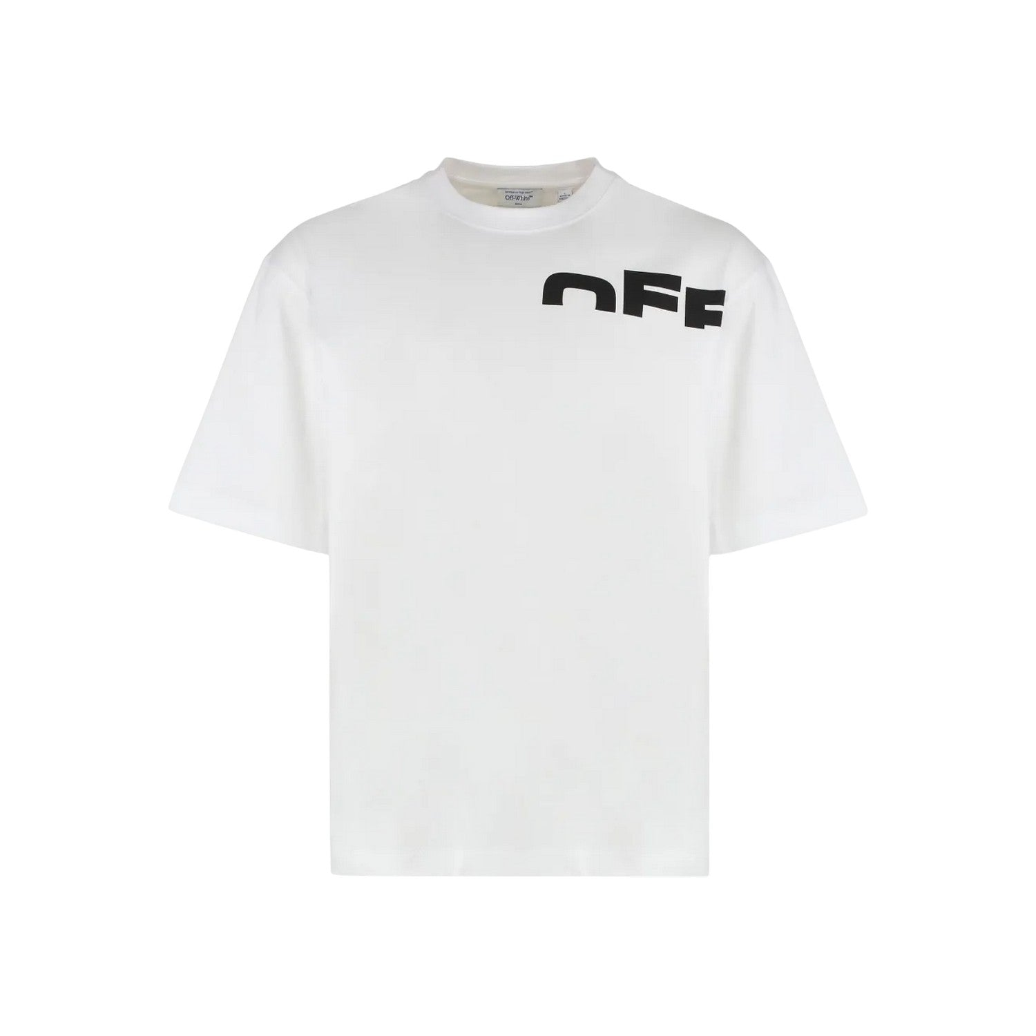 White-Black - Front - Off White Mens Shred Skater T-Shirt