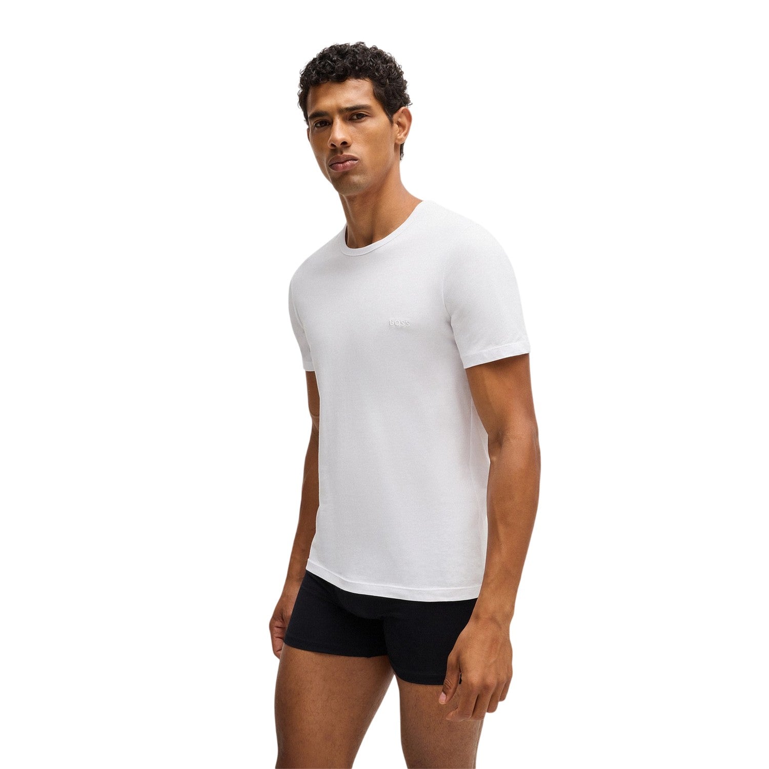 Navy-Black-White - Lifestyle - Boss Mens Crew Neck Regular T-Shirt (Pack of 3)