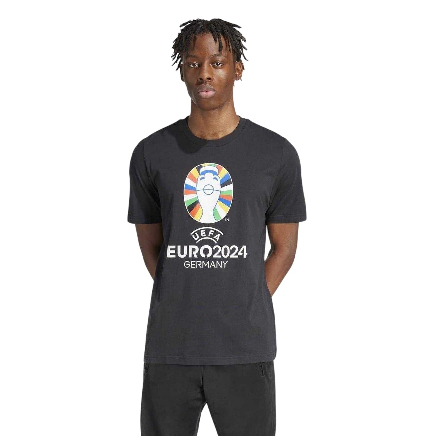 Black - Side - Adidas Mens UEFA Europa League Cotton T-Shirt