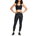 Black - Side - Under Armour Womens-Ladies HeatGear Printed Ankle Length Leggings