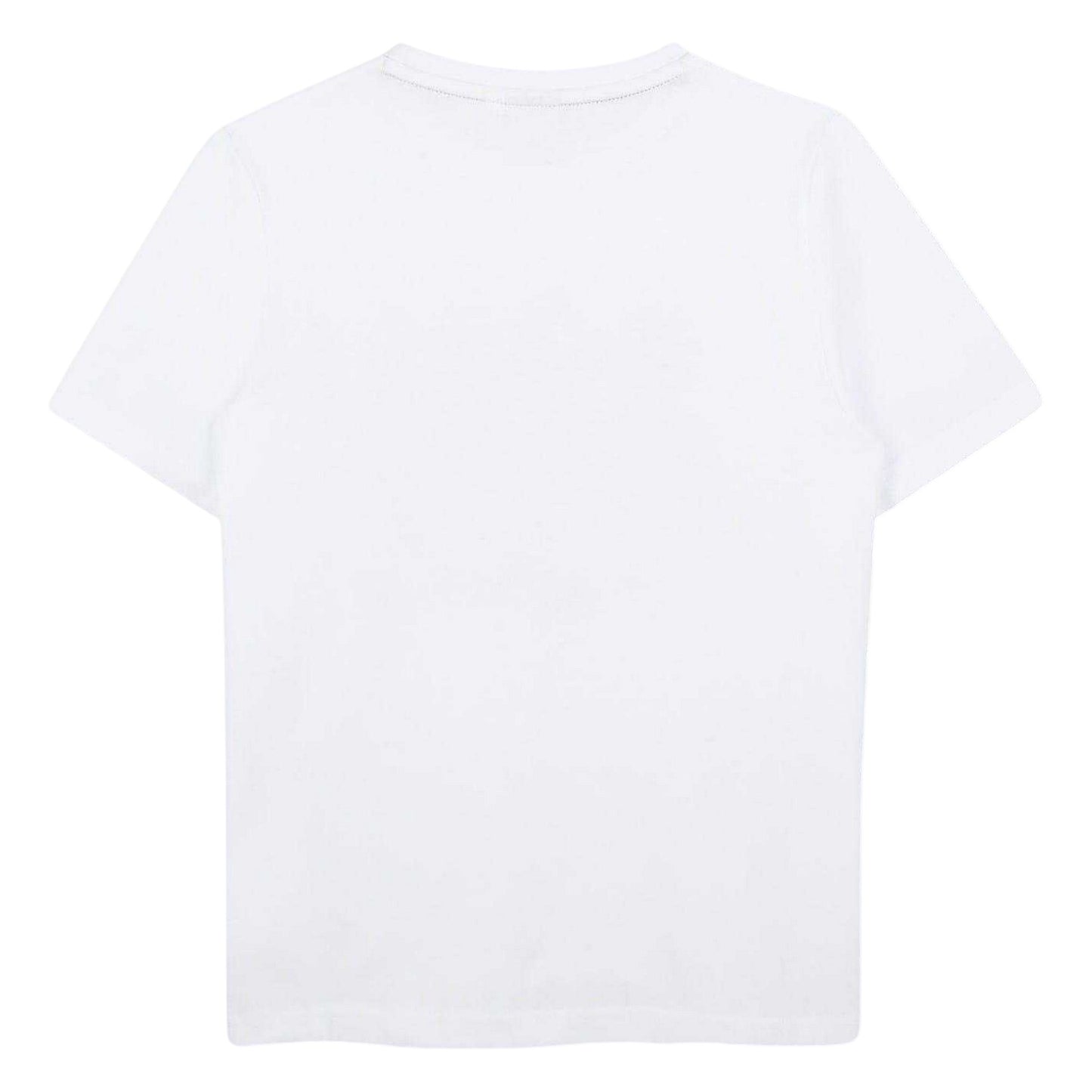 White - Back - Boss Childrens-Kids Logo Cotton Crew Neck Regular T-Shirt