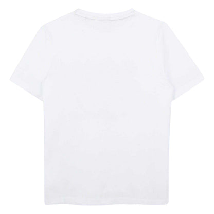 White - Back - Boss Childrens-Kids Logo Cotton Crew Neck Regular T-Shirt