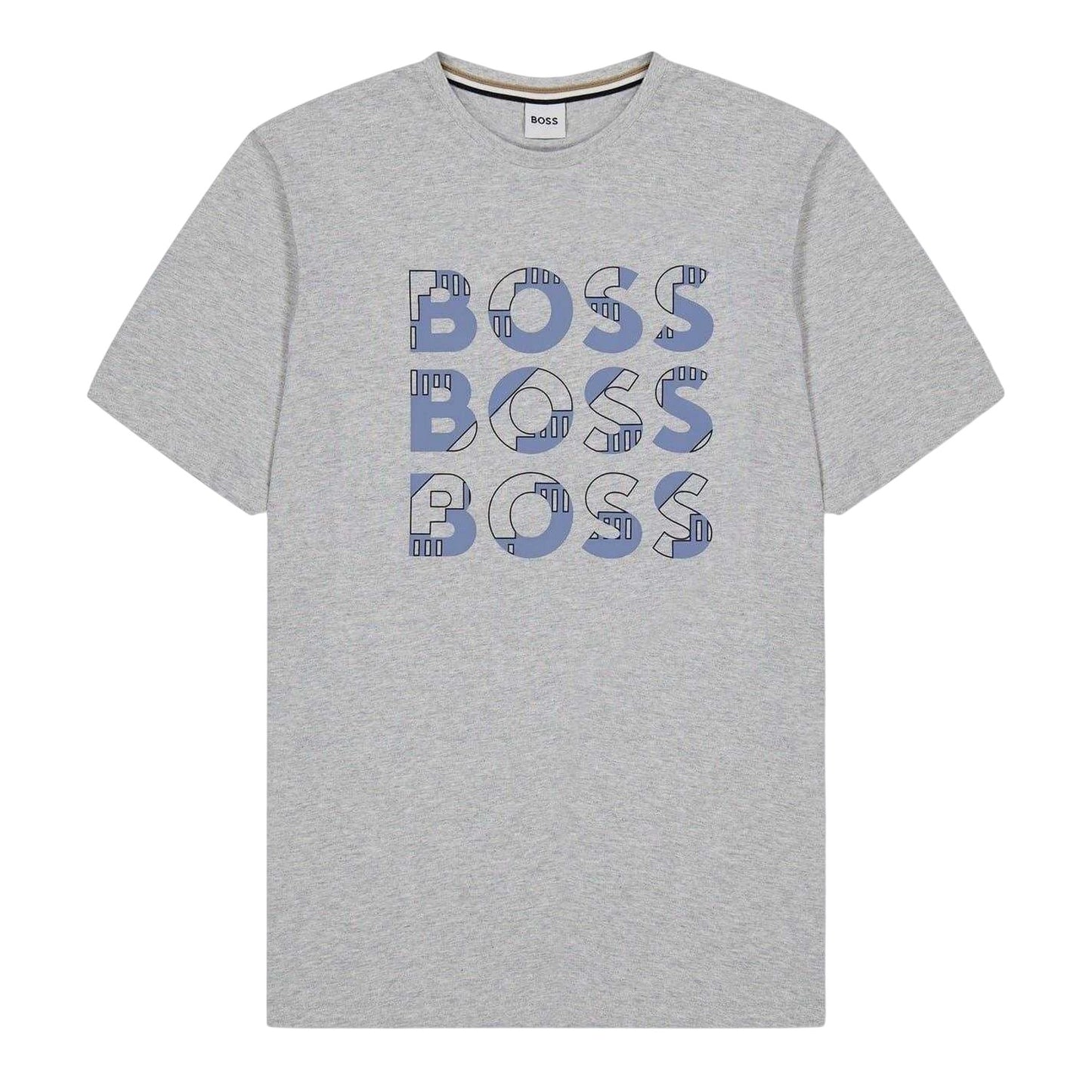 Grey - Front - Boss Childrens-Kids Logo Cotton Crew Neck Regular T-Shirt