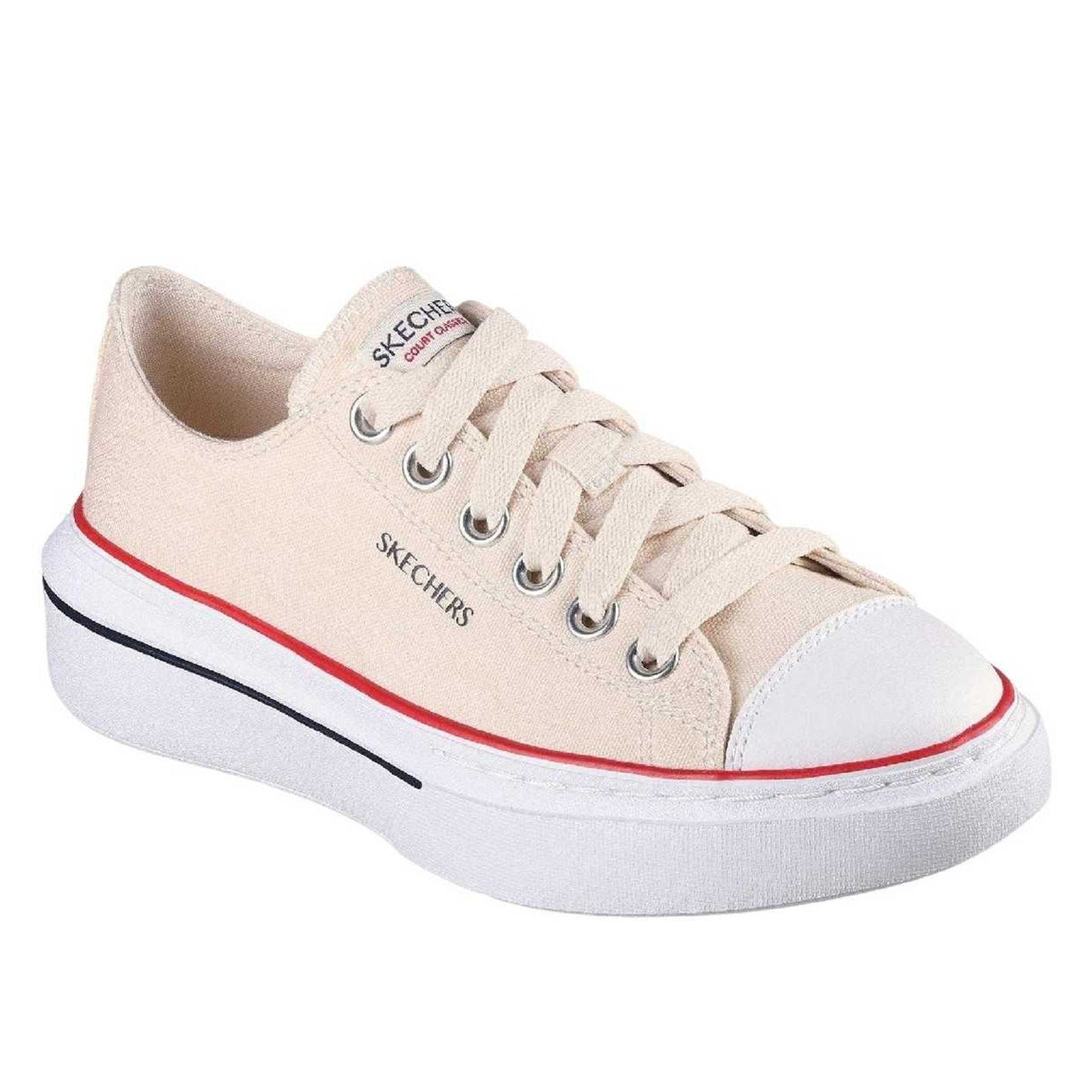Off White - Front - Skechers Womens-Ladies Cordova Canvas Platform Trainers