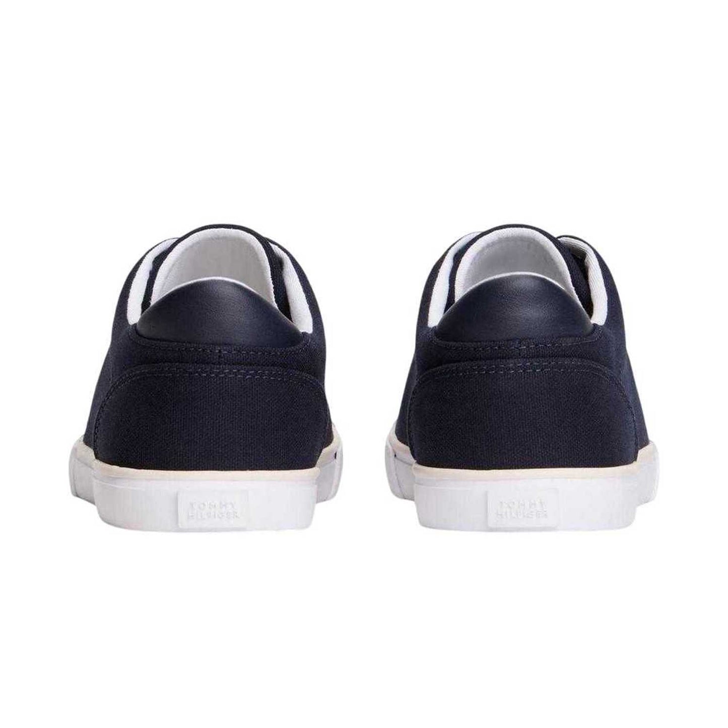 Space Blue - Back - Tommy Hilfiger Womens-Ladies Canvas Trainers