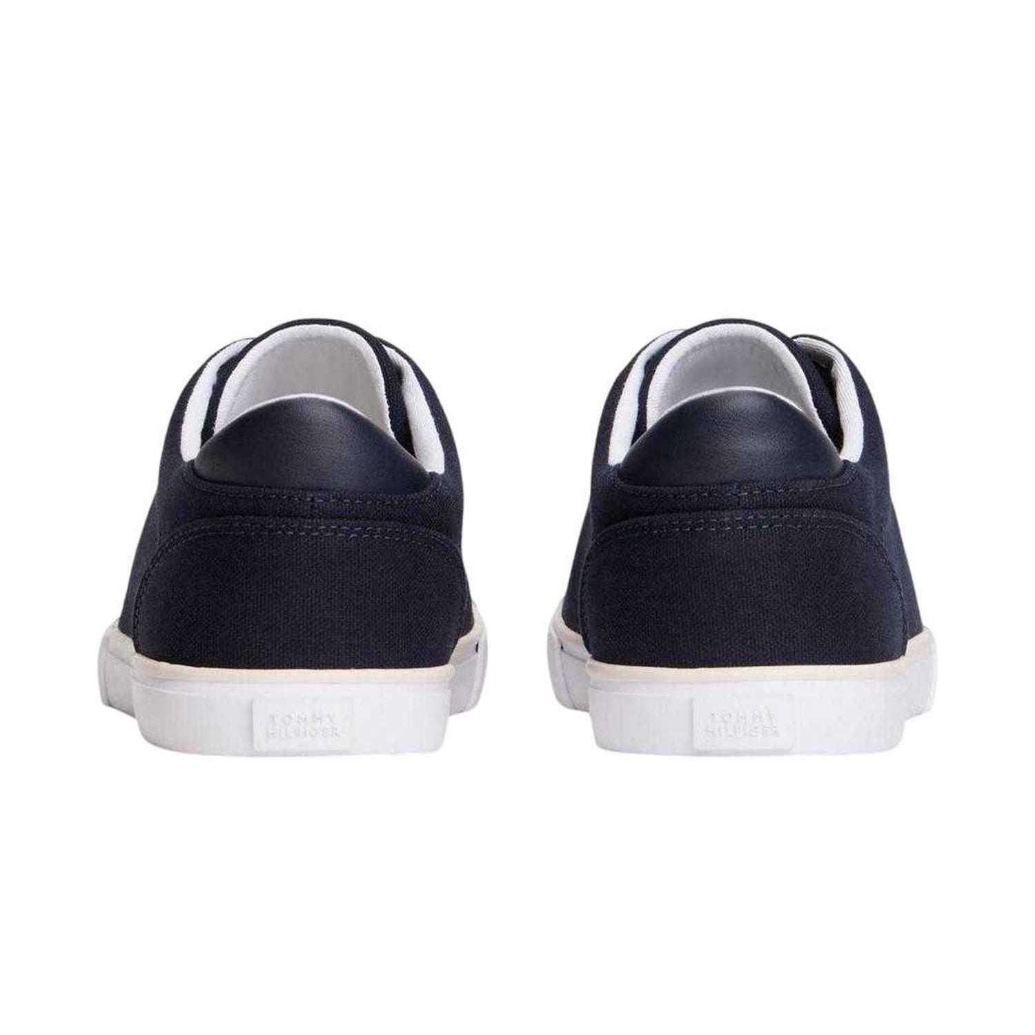 Space Blue - Back - Tommy Hilfiger Womens-Ladies Canvas Trainers
