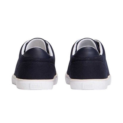 Space Blue - Back - Tommy Hilfiger Womens-Ladies Canvas Trainers