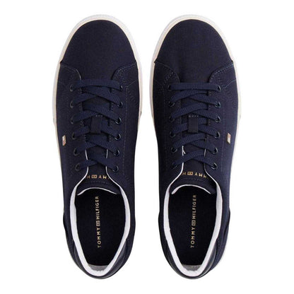Space Blue - Side - Tommy Hilfiger Womens-Ladies Canvas Trainers