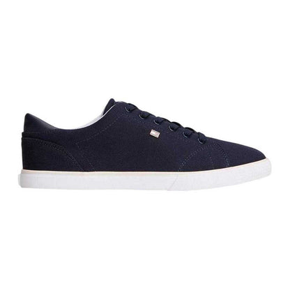 Space Blue - Front - Tommy Hilfiger Womens-Ladies Canvas Trainers