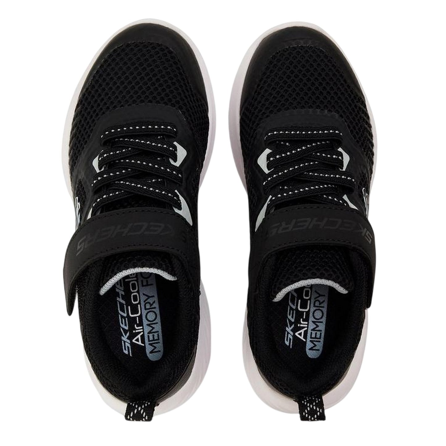 Black-Silver - Back - Skechers Childrens-Kids Bounder Trainers