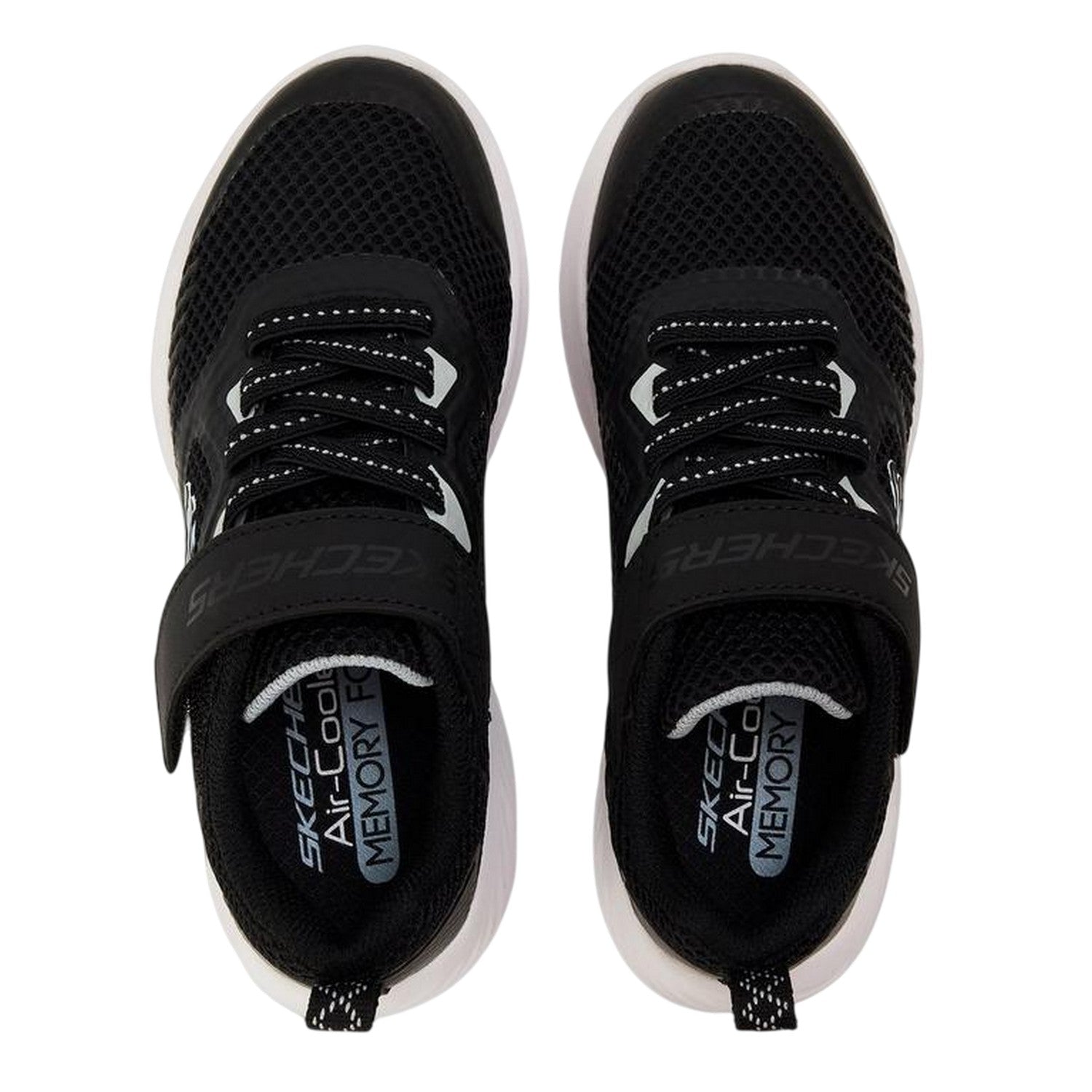 Black-Silver - Back - Skechers Childrens-Kids Bounder Trainers