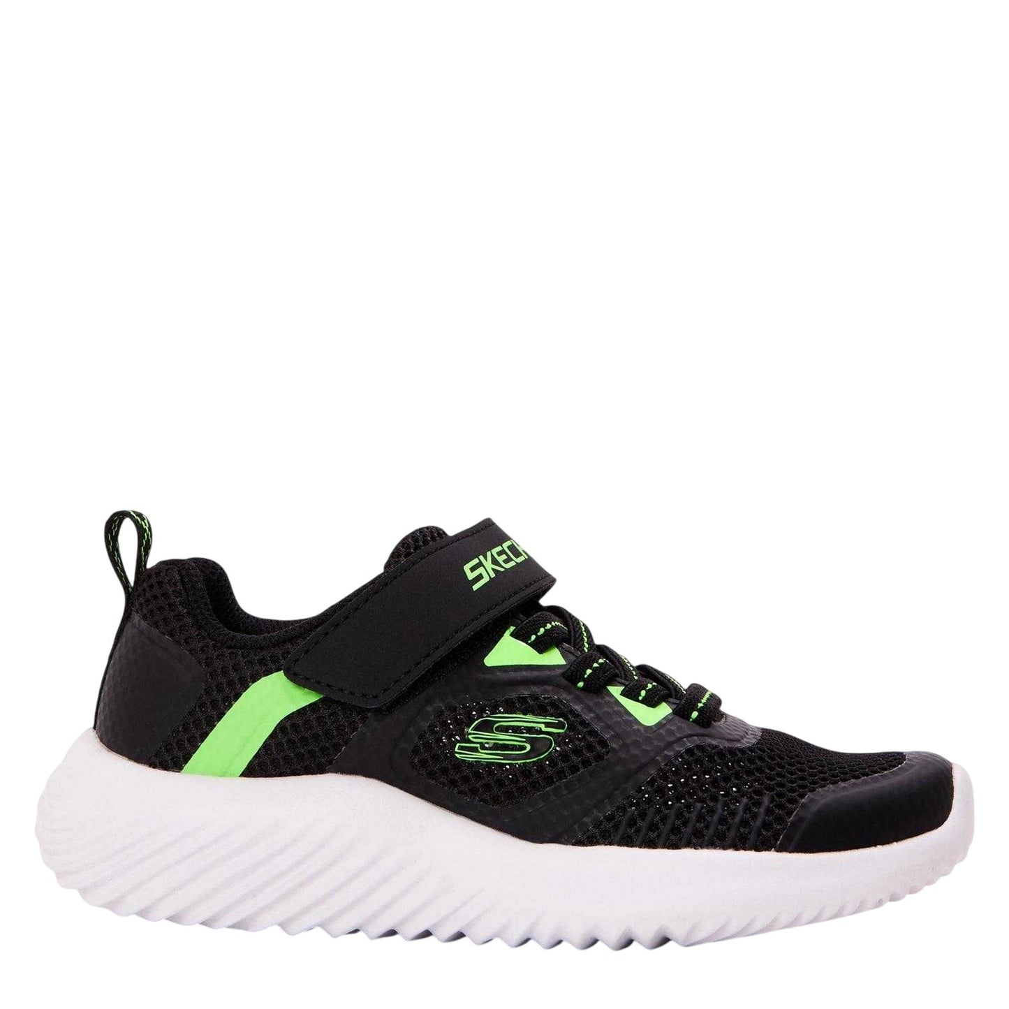 Black-Lime - Front - Skechers Childrens-Kids Bounder Trainers
