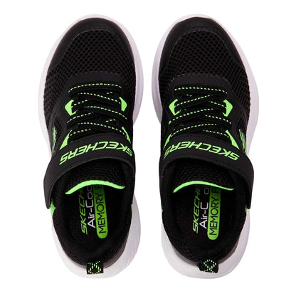 Black-Lime - Back - Skechers Childrens-Kids Bounder Trainers