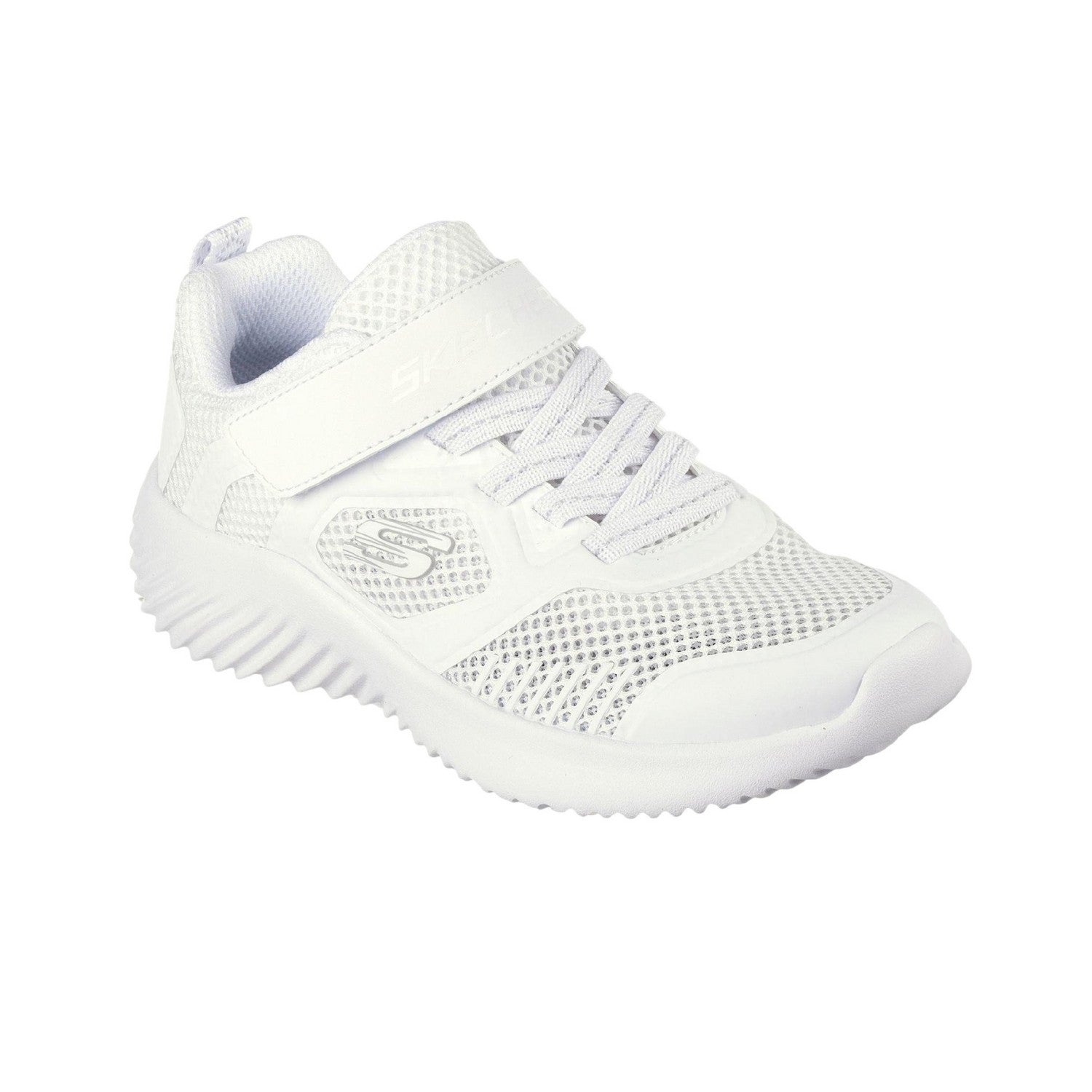 White - Front - Skechers Childrens-Kids Bounder Trainers