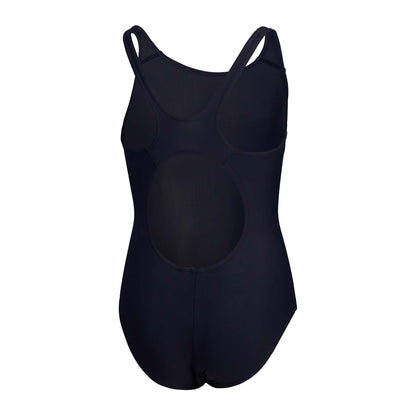 Navy-Pink - Back - Speedo Girls Placement Muscleback One Piece Swimsuit