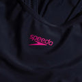 Navy-Pink - Pack Shot - Speedo Girls Placement Muscleback One Piece Swimsuit