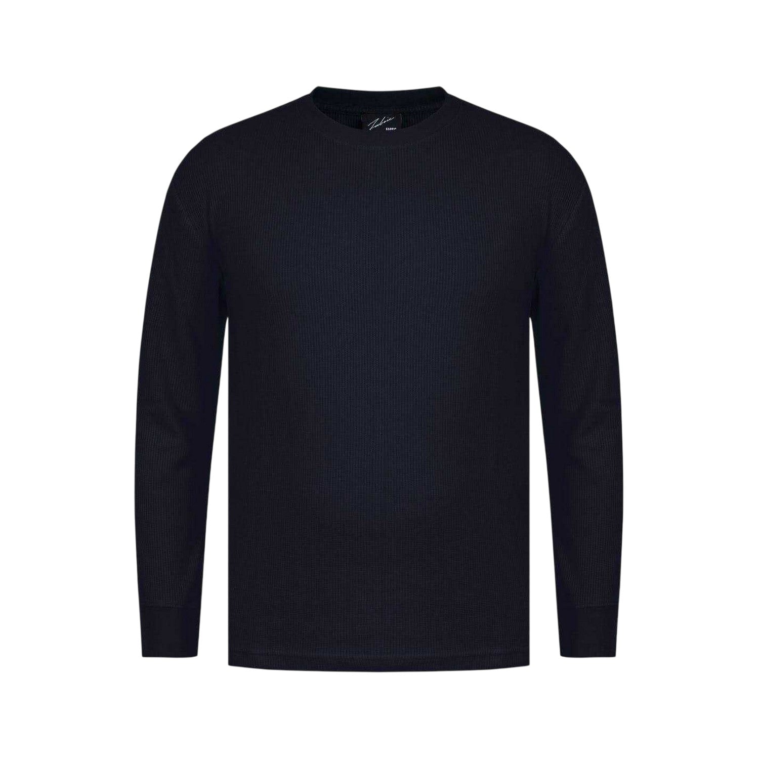 Black - Front - Fabric Mens Waffle Long-Sleeved T-Shirt