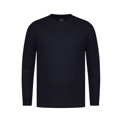 Black - Front - Fabric Mens Waffle Long-Sleeved T-Shirt
