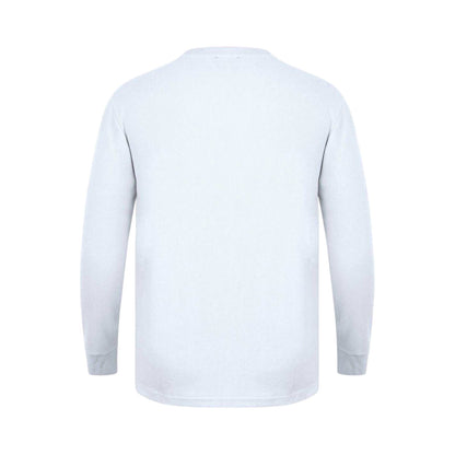 White - Back - Fabric Mens Waffle Long-Sleeved T-Shirt