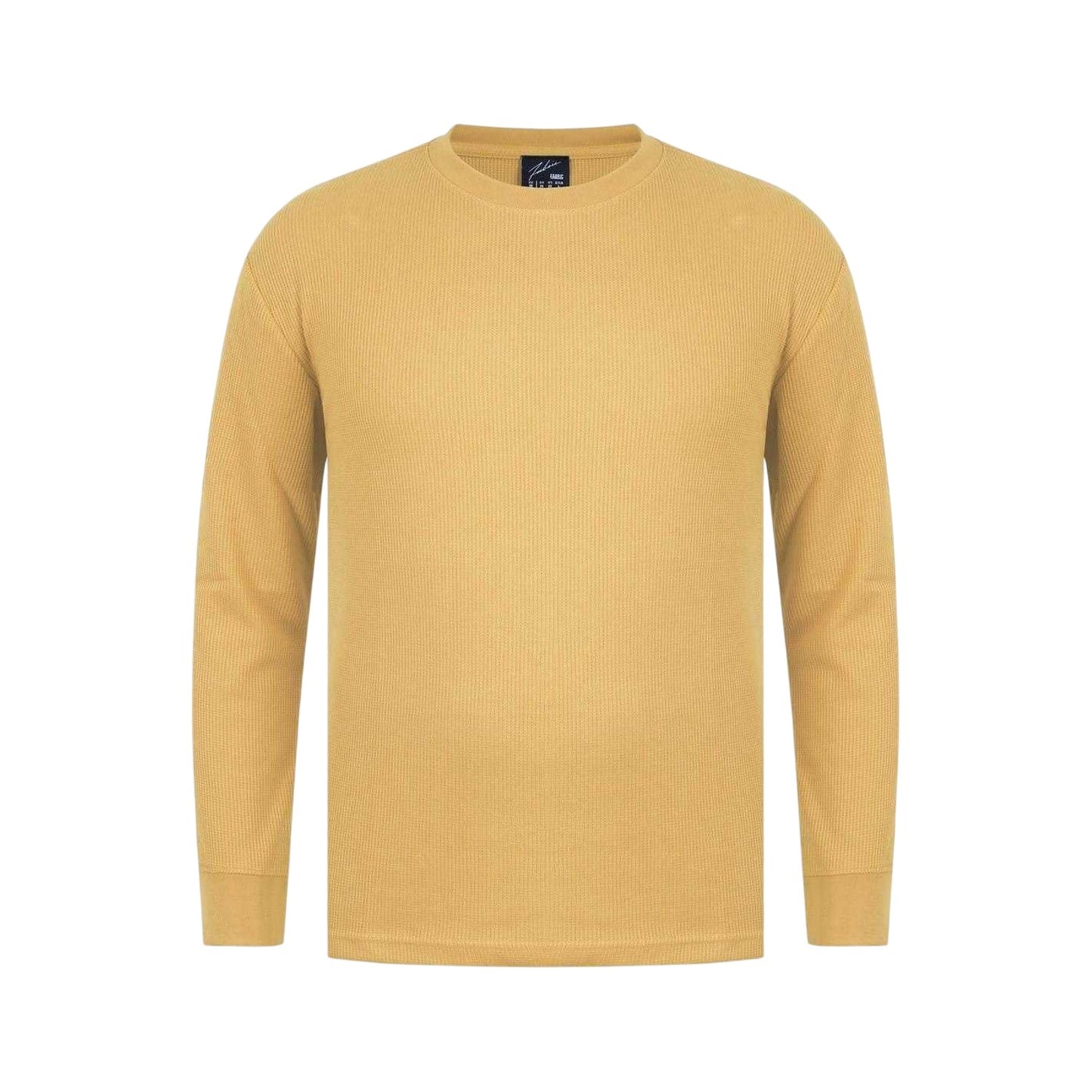 Gold - Front - Fabric Mens Waffle Long-Sleeved T-Shirt