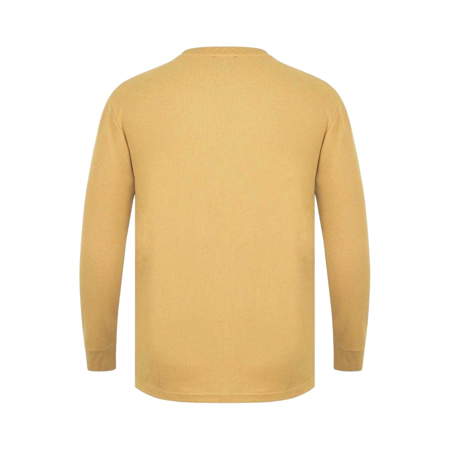 Gold - Back - Fabric Mens Waffle Long-Sleeved T-Shirt