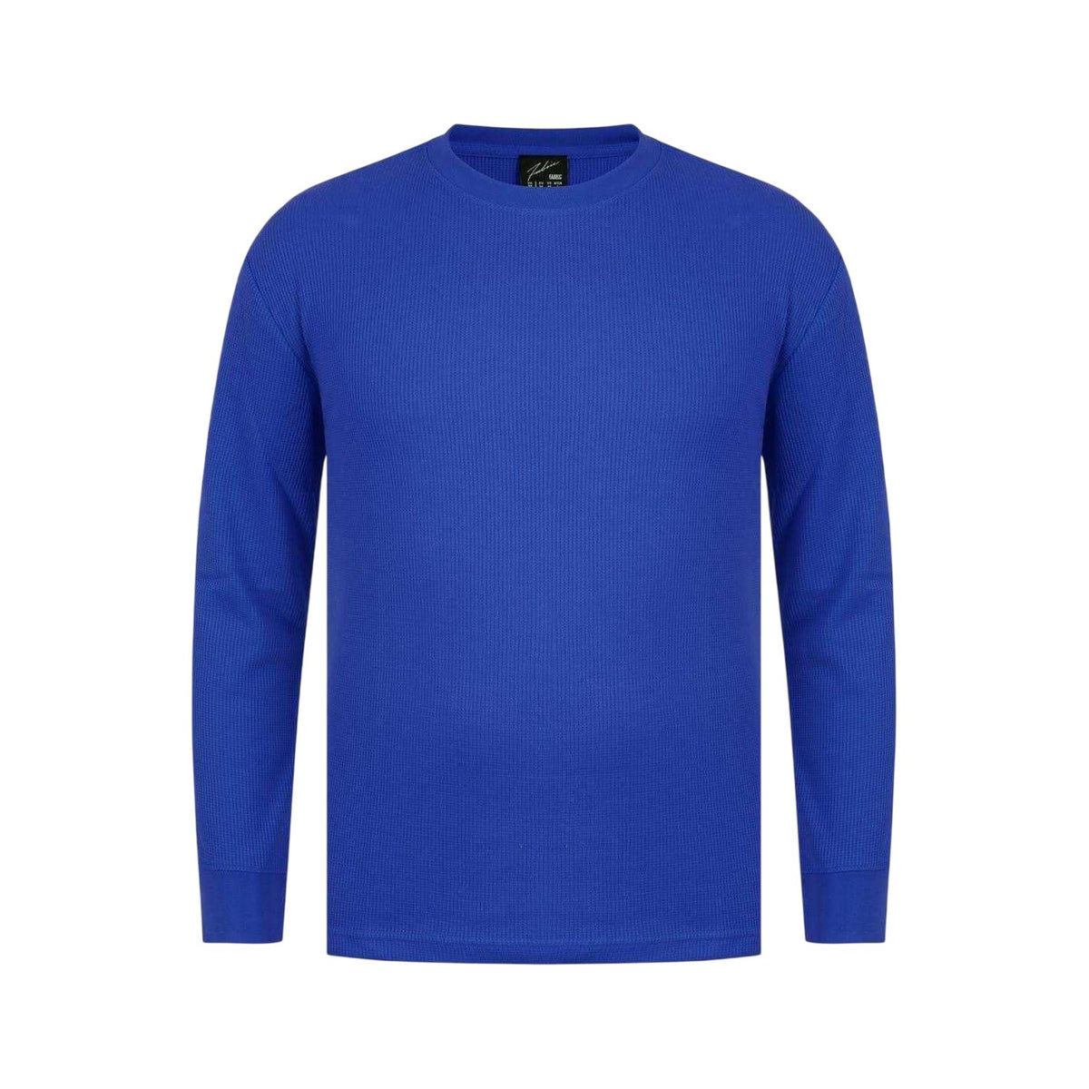 Blue - Front - Fabric Mens Waffle Long-Sleeved T-Shirt