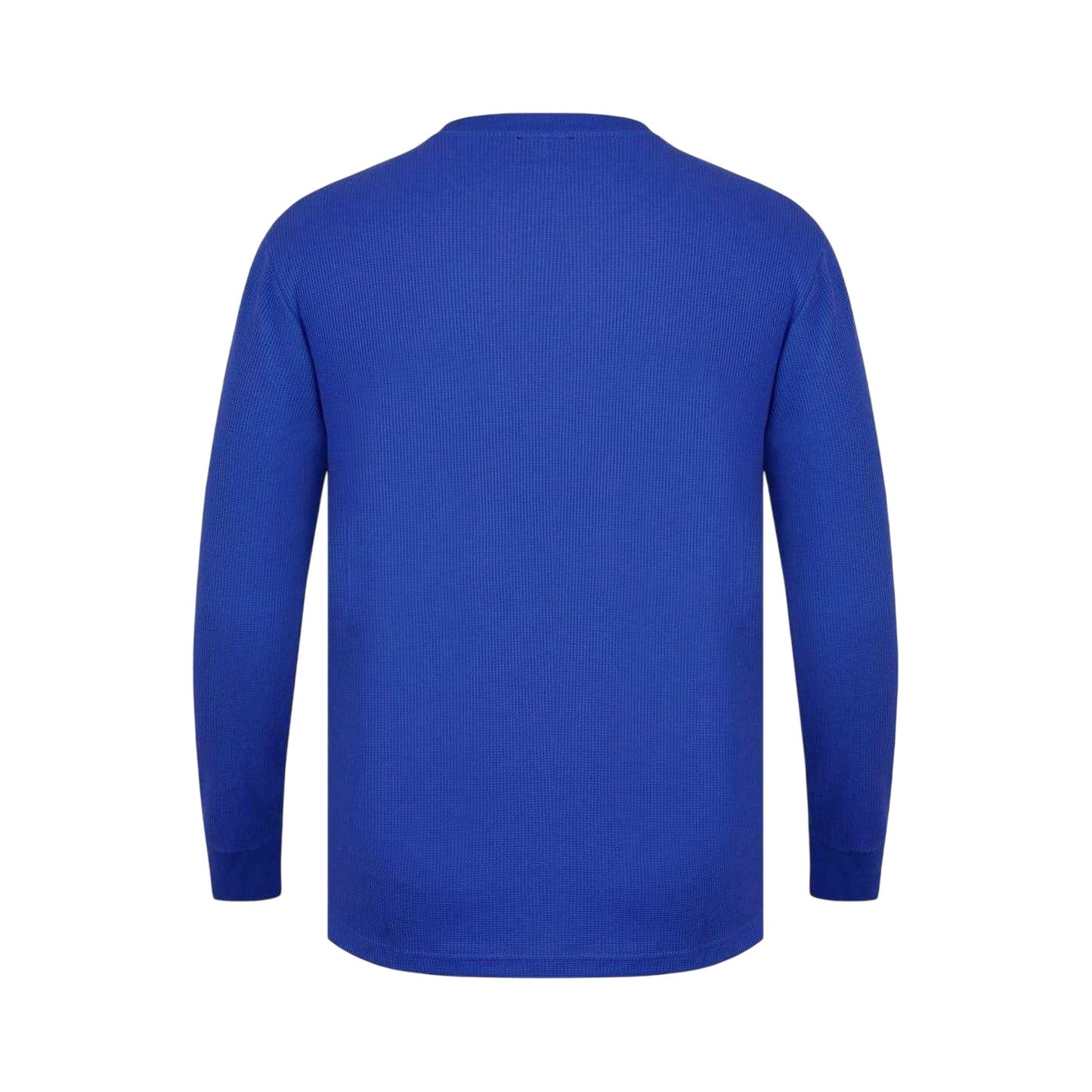Blue - Back - Fabric Mens Waffle Long-Sleeved T-Shirt