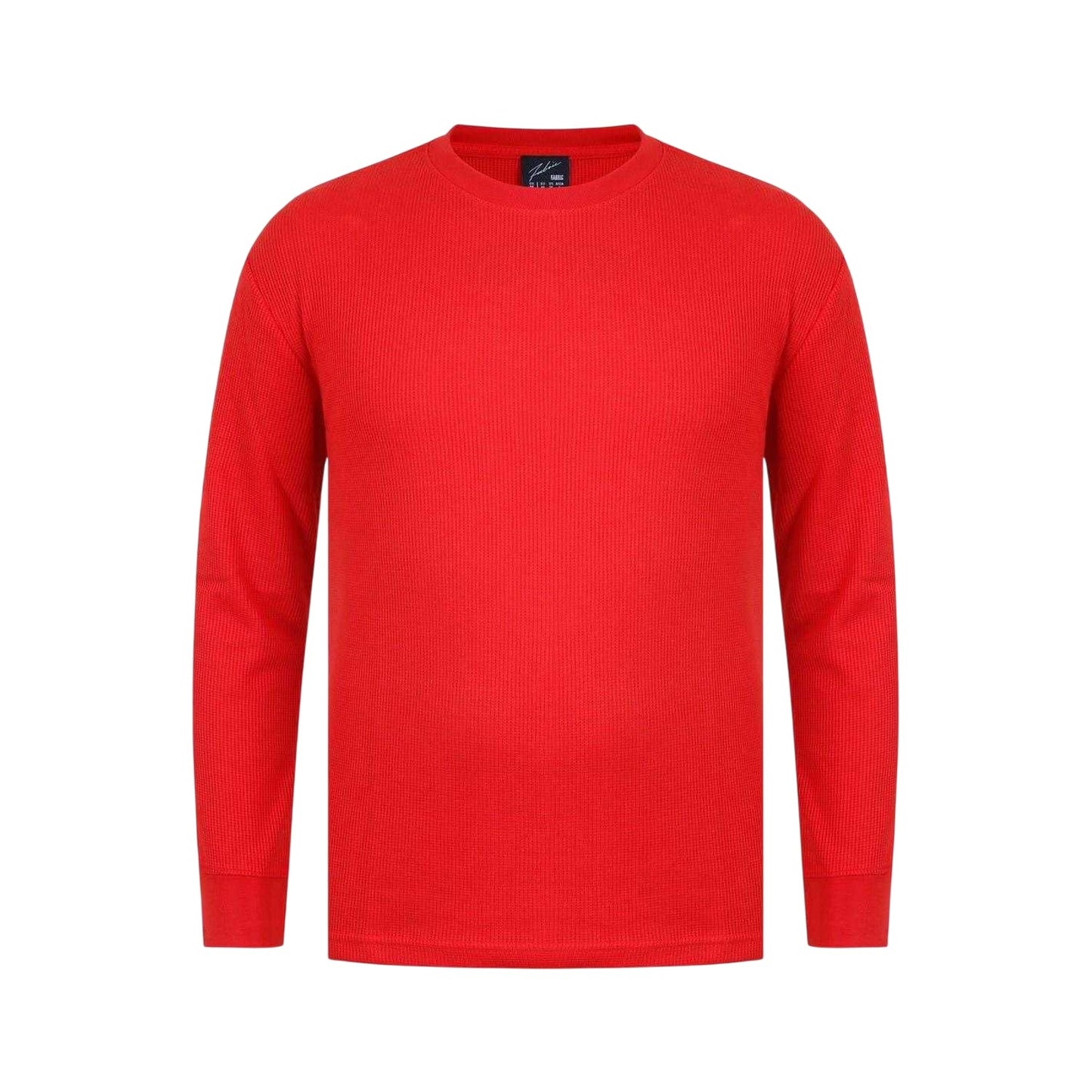 Red - Front - Fabric Mens Waffle Long-Sleeved T-Shirt