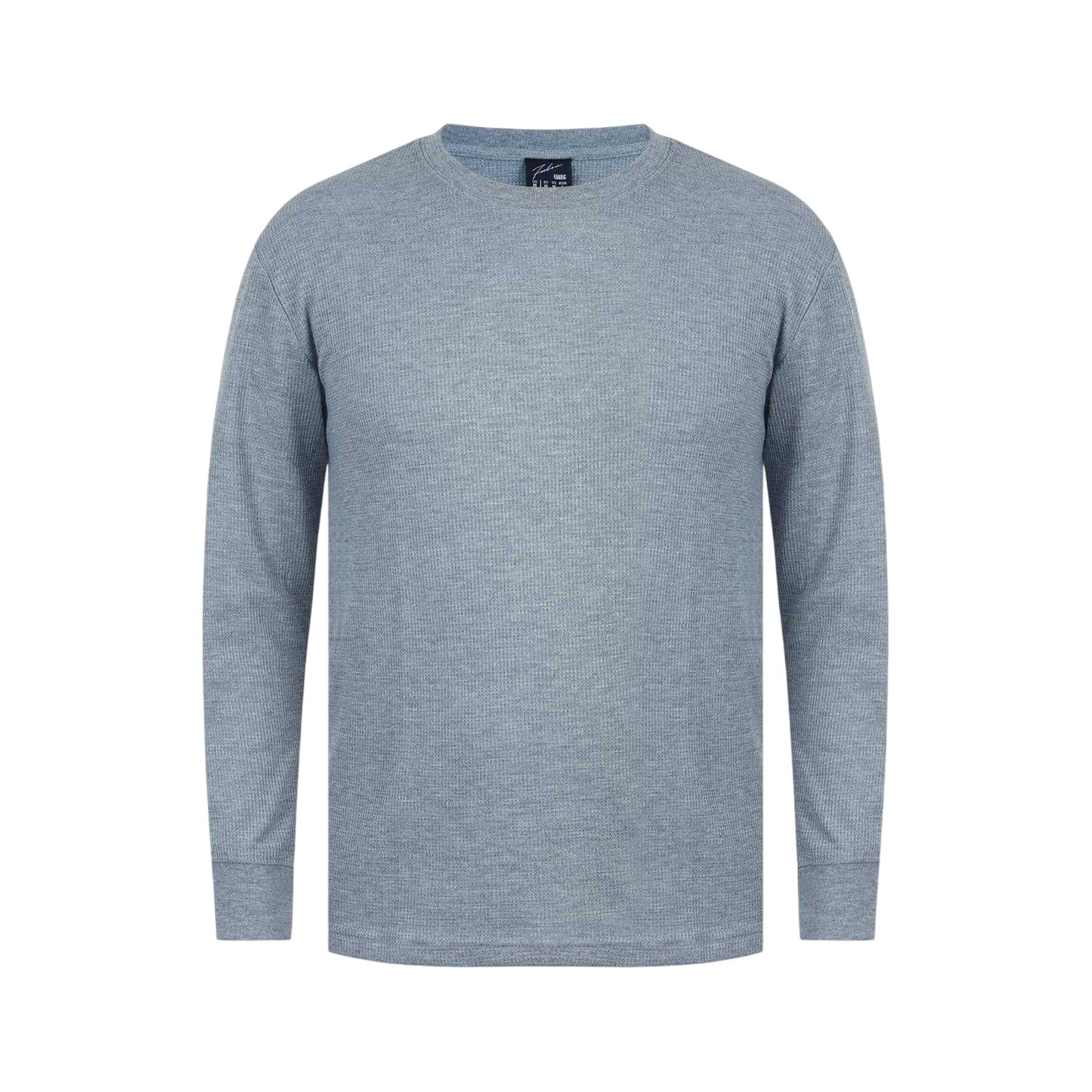 Grey - Front - Fabric Mens Waffle Long-Sleeved T-Shirt