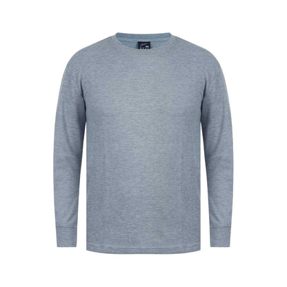Grey - Front - Fabric Mens Waffle Long-Sleeved T-Shirt