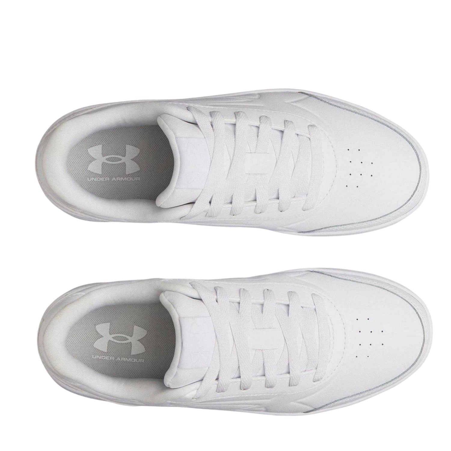 White - Side - Under Armour Childrens-Kids Tempo Flat Trainers